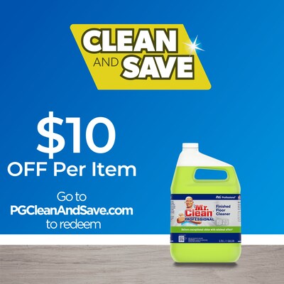 Mr. Clean Professional Liquid Concentrate Finished Floor Cleaner, Lemon Scent, 1 Gallon (02621)