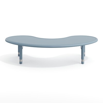 Flash Furniture Wren Half Moon Activity Table, 35" x 65", Height Adjustable, Dusty Blue (YUYCX042MOONDTB)