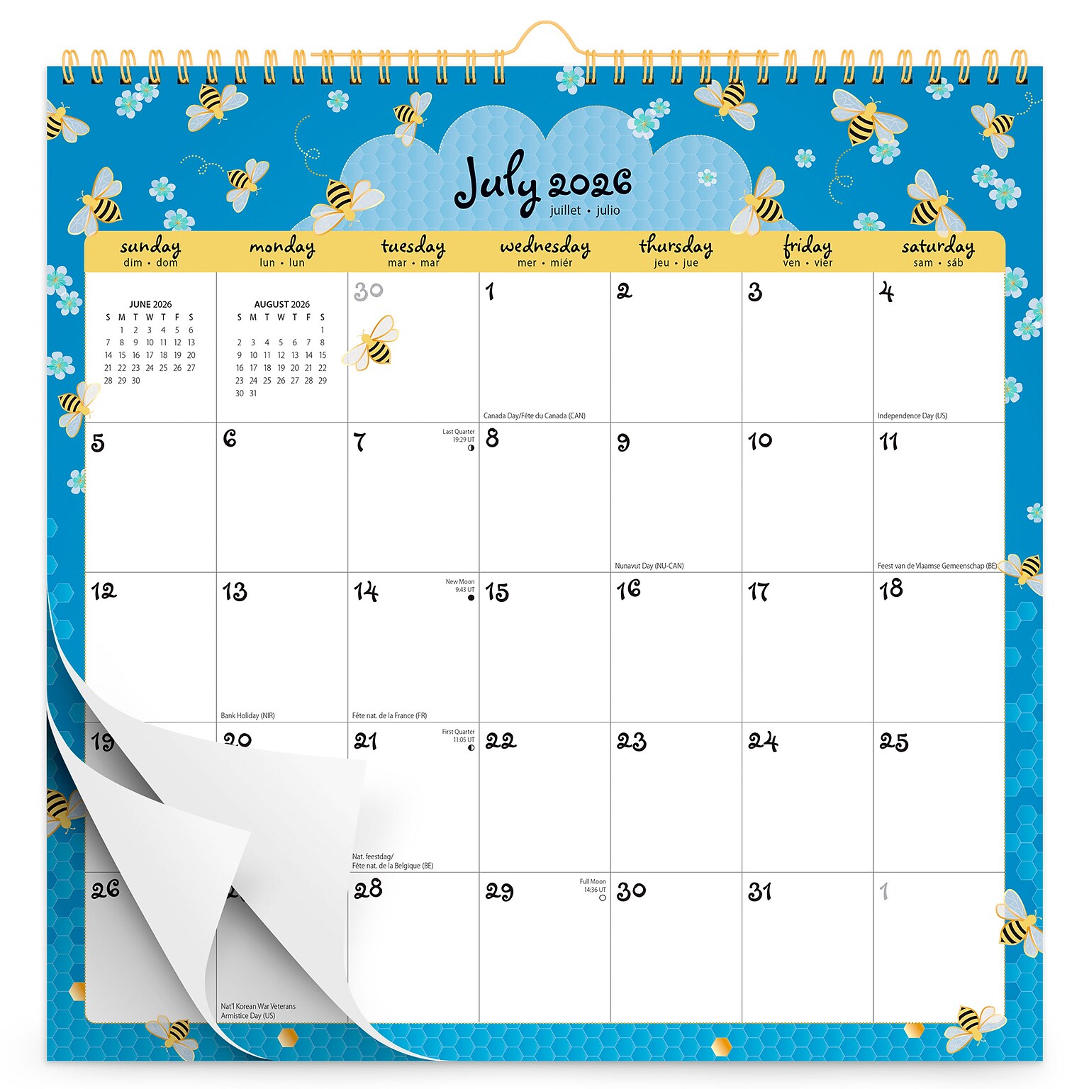 2026-2027 Plato Busy Bees 12 x 12 Academic Monthly Wall Calendar (9798330708215)