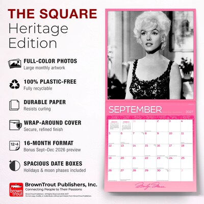 2027 BrownTrout Marilyn Monroe 12" x 12" Monthly Wall Calendar (9798330713332)