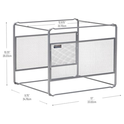 Mind Reader Metal File Organizer, Silver (BOXFILE-SIL)