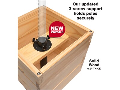 Excello Global Products Extra-Large Planter with Pole Support, Natural Wood (EGP-HD-0478-OS)