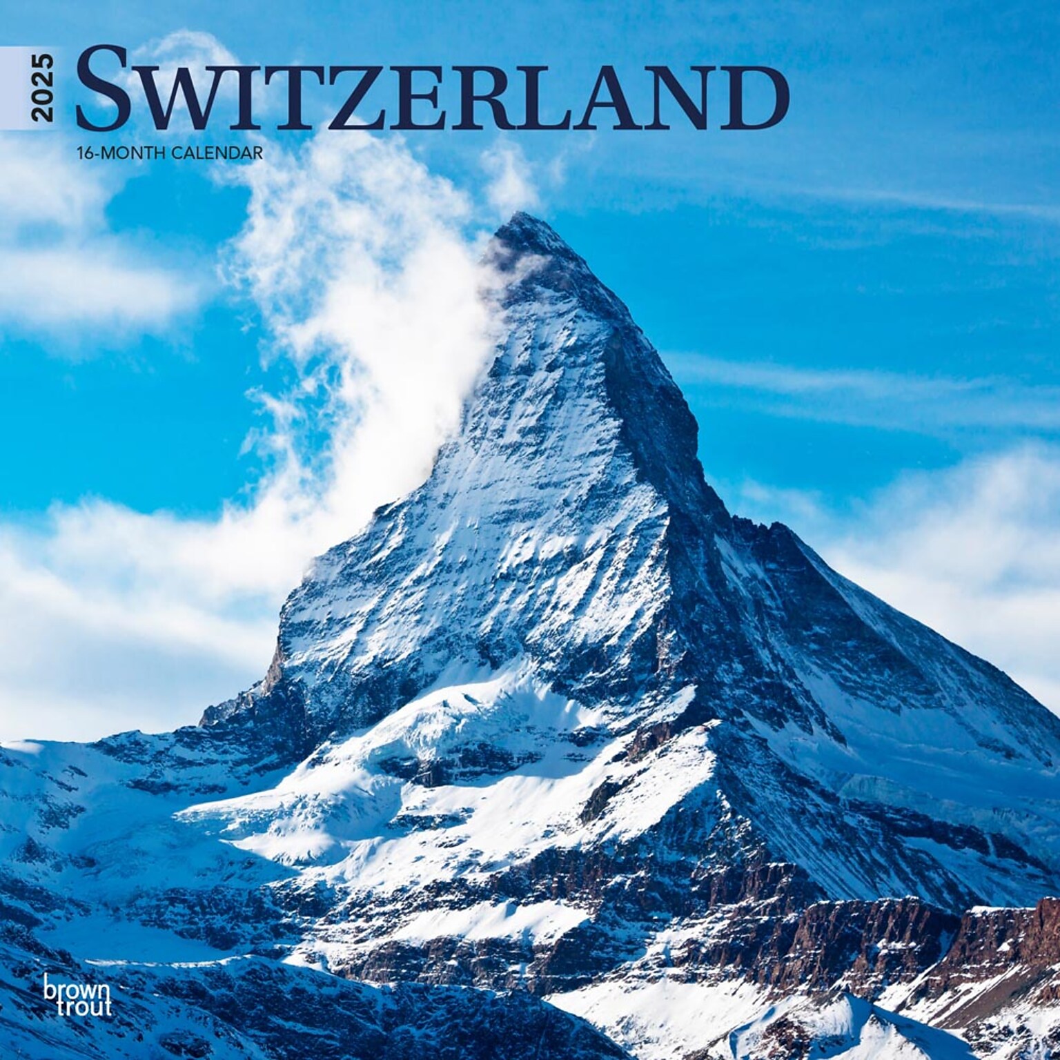2025 BrownTrout Switzerland 12 x 24 Monthly Square Wall Calendar (9781975476274)