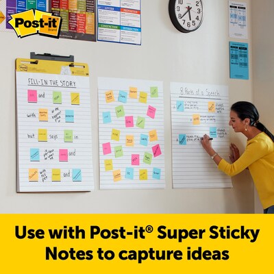 Post-it Super Sticky Wall Easel Pad, 25 x 30, Lined, 30 Sheets