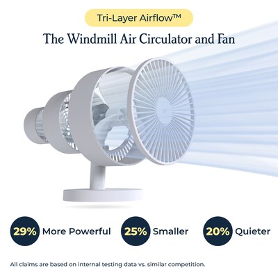 Windmill Oscillating Desk Fan, 5-Speed, Black (FC07W5)