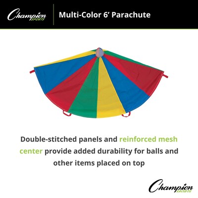 Champion Sports 6' Parachute w/ 8 Handles, Multicolored (NP6)