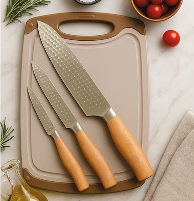 Oster 4pc Cutlery Set with Cutting Board