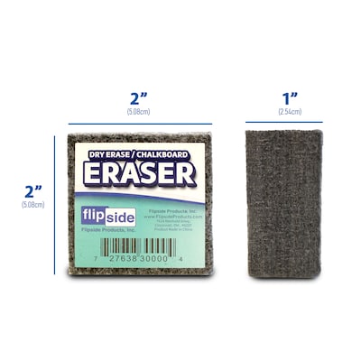 Flipside Dry-Erase Eraser, Gray, 24/Pack (32000)