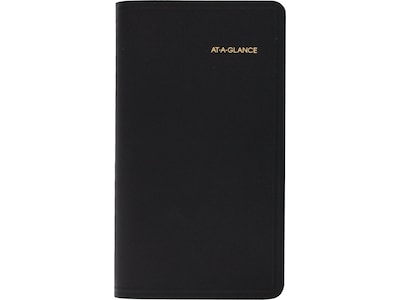 2024 AT-A-GLANCE 3.5 x 6 Monthly Planner, Black (70-064-05-24)
