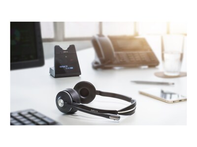 Jabra Engage 75 Wireless Noise Canceling Stereo Computer Over-the-Ear Headset, MS Certified, Black (9559-583-125)