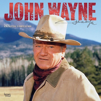 2025 BrownTrout John Wayne 12 x 24 Monthly Square Wall Calendar, (9781975479800)