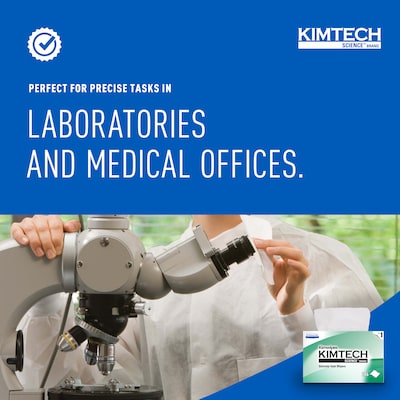 Kimtech SCIENCE KIMWIPES Delicate Task Durable Fibers Cleaning Wipers, 8.4" x 4.4", White, 286 Wipers/Box, 30/Carton (34120)