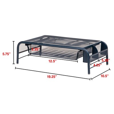Staples Metal Mesh Monitor Stand, Up to 32" Monitor, Navy Blue (ST63853)
