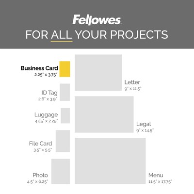 Fellowes Business Card Self Sealing Laminating Pouches, Business Card, 5 Mil, 5/Pack (5220101)