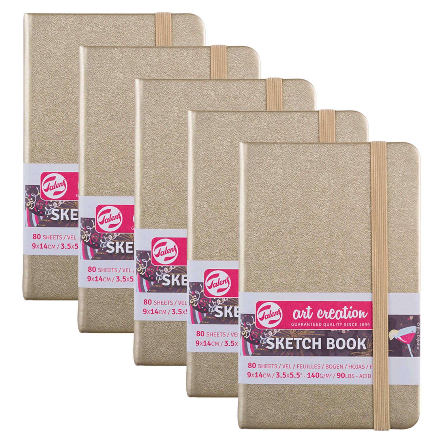 Talens Art Creation 3.5 x 5.5 Sketch Book, 80 Sheets/Book, 5/Bundle (TLN9314141M-5)