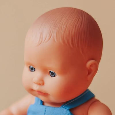Miniland My Friends & Me Vinyl Caucasian Boy Baby Doll, 8.25", Multicolored (MLE33000)