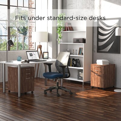 Union & Scale™ Essentials 3-Drawer Vertical File Cabinet, Mobile/Pedestal, Letter/Legal, Espresso, 21" (UN56981)