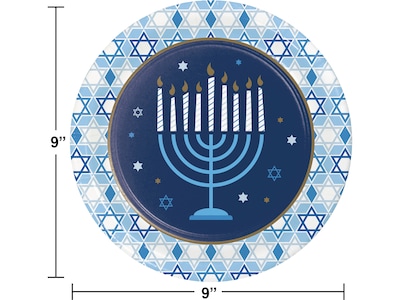 Creative Converting Hanukkah Plates and Napkins Kit, Blue/Gold (DTC5574E2G)