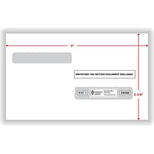 ComplyRight Double Window Envelope, 5.63 x 9, White/Black, 100/Pack (91911)