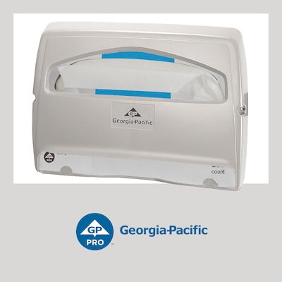Georgia-Pacific Safe-T-Gard Toilet Seat Cover Dispenser, Half-fold, White, 10/Carton (57710)