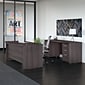 Bush Business Furniture Studio C 72"W Bow Front Desk and Credenza with Mobile File Cabinets, Storm Gray (STC009SG)