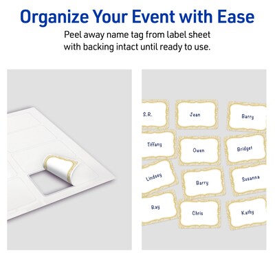 Avery Rectangle Laser/Inkjet Multipurpose Labels, 2-1/3" x 3-3/8", White, 80/Pack (19479371088)