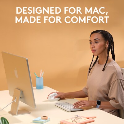 Logitech Lift for Mac Wireless Ergonomic Vertical Optical Bluetooth & USB Mouse, White (910-006471)