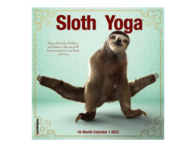 2023 Willow Creek Sloth Yoga 7 x 7 Monthly Wall Calendar (28612)