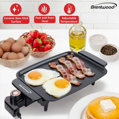 Brentwood 1,200-Watt Electric Ceramic Griddle, Black (TS-810)