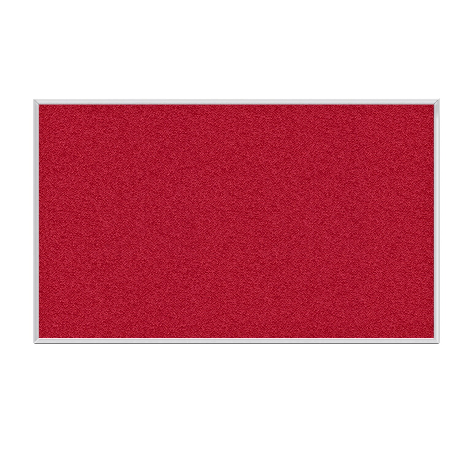 Ghent Fabric Bulletin Board, Satin Aluminum Frame, 4’H x 6’W, Red (AT46F98)
