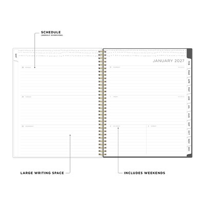 2027 Blue Sky Kelly Ventura Midnight Garden 8.5 x 11 Calendar Year Weekly & Monthly Standard Planner, Plastic Cover
