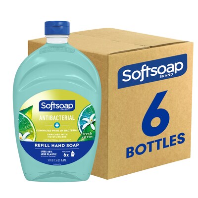 Softsoap Antibacterial Liquid Hand Soap Refill, Fresh Citrus Scent, 50 Fl. Oz., 6/Carton (US05266ACT