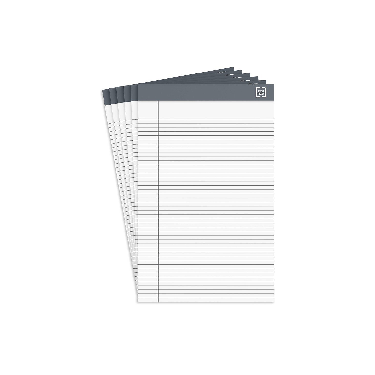 TRU RED™ Notepad, 5 x 8, Narrow Ruled, White, 50 Sheets/Pad, 6 Pads/Pack (TR57358)