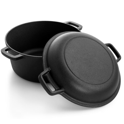 MegaChef Cast Iron Cookware Set, Black, 12 Pieces/Set (935117380M)