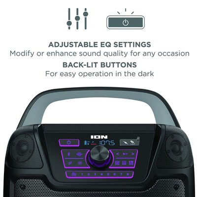 ION Sport 320° Bluetooth Portable All-Weather Speaker, Water Resistant, Black (SPORT320XUS)