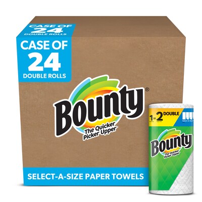 Bounty Select-A-Size Double Roll Paper Towels, 2-ply, 82 Sheets/Roll, 24 Rolls/Pack (66539/5815)