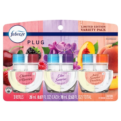 Febreze Plug In Oil Warmer Refill, Spring Scent Mix, 0.87 oz., 3/Pack (21978)