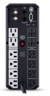 CyberPower Intelligent LCD UPS System, 1500VA/900W, 12 Outlets, 2 USB Ports, AVR, Mini Tower, Black (CP1500AVRLCD3)
