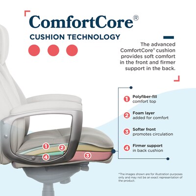 La-Z-Boy Arcadian Ergonomic Bonded Leather Swivel Executive Chair, Beige (60008-BGE)