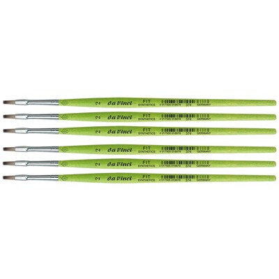 da Vinci FIT Synthetics Acrylic & Tempera Student Flat Brush, 6 /Pack (DVXVA3742-6)