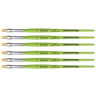 da Vinci FIT Synthetics Oil and Acrylic Synthetic Student Flat Brush, 6 /Pack (DVXVA3796-6)
