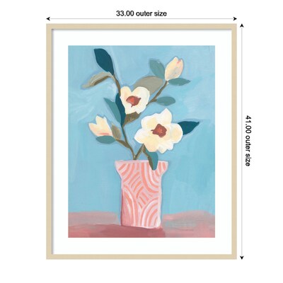 Amanti Art Magnolia Blooms by Kate Aurelia Holloway Wood Framed Wall Art Print, 33" x 41" (A42678253832)