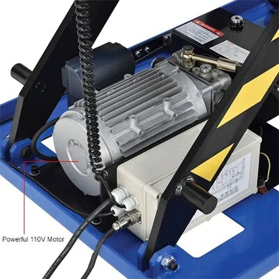 Global Industrial Power Scissor Lift Table, Hand & Foot Control, 72"W x 48"D, 4840 Lb. Capacity (989036)