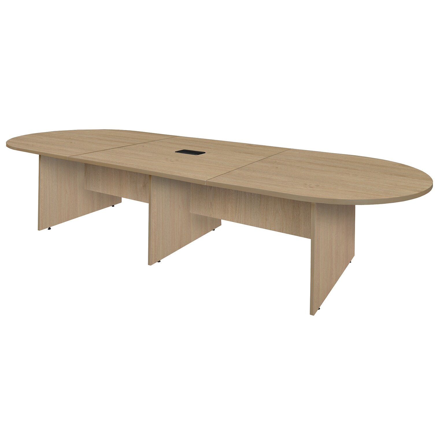 Regency Legacy 144W Racetrack Shaped Laminate Conference Table w/ Charging Port, Noble Oak (LCTRT14452NO)