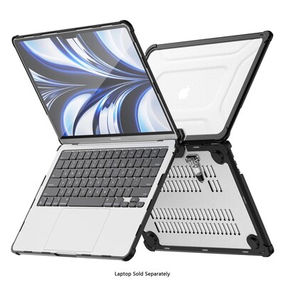 SaharaCase Heavy-Duty Raider Series 13.6 Laptop Case with Stand, Shock Absorbing, Frosted Clear/Black (LT00053)