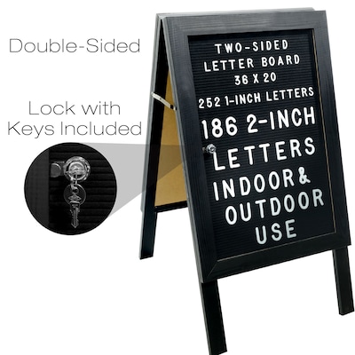 Excello Global Products Sidewalk A-Frame 20" x 27" Poster Holder, Black (EGP-HD-0084-BLK)