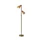 Adesso Cove 62.75" Antique Brass Floor Lamp with 2 Irregular Shades (5114-21)