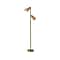 Adesso Cove 62.75 Antique Brass Floor Lamp with 2 Irregular Shades (5114-21)