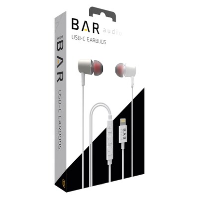 cellhelmet Bar Audio Earbuds, Lightning Connector, White (BAR-IN-EAR-LIGHT)
