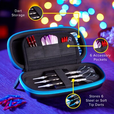 Casemaster Sentry Dart Case with Blue Zipper (36-0601-03)